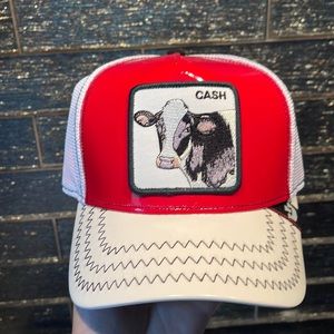 NEW THE FARM Goorin Brothers Trucker hat Patent leather CASH COW Money MAKER $